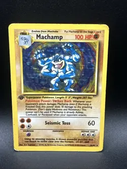 Machamp 8/102 Base Set 1st Edition Holo Rare Pokemon Card - Image 1