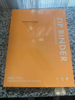 Vault X Neon Orange Exo Tec Zip Binder 9 Pocket Side Loading Holds 360 Cards TCG - Image 1