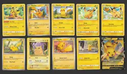 Pikachu Pokemon Card Collection Set of 10 Pikachu English NM V Ultra Rare Holo - Image 1