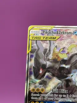 Pokemon Pikachu & Zekrom GX SM168 Tag Team Promo Card Full Art Card -LP - Image 3