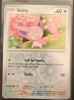 Skitty #130/162 Pokemon TCG Common Card Temporal Forces Reverse Holo Near Mint - Image 1