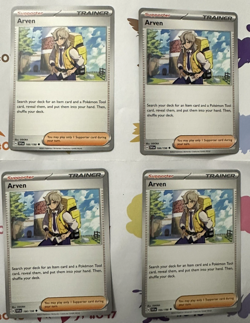 4x Arven 166/198 Playset x4 - Pokemon TCG Scarlet and Violet SV 4 Card Set NM - Image 1