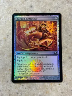 MTG NM Barbed Battlegear Foil [Scars of Mirrodin] - Image 1