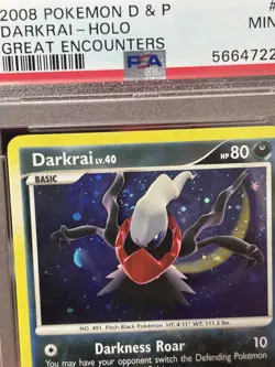 2008 Darkrai - 4/106 SWIRL Pokemon Card Great Encounters RARE Holo Mint PSA 9 - Image 2