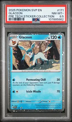 Glaceon 171/131 Prismatic Evolutions Tech Sticker Collection Pokemon PSA 8.5 - Image 1