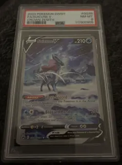 Pokemon TCG Suicune v Crown Zenith Galarian Gallery GG38/GG70 2023 PSA 8 - Image 1