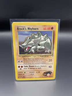 Pokemon TCG Brock's Rhyhorn Gym Heroes 22/132 Unlimited Rare - Image 1