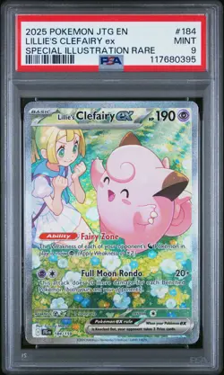 Pokemon Lillies Clefairy ex PSA 9 Mint 184/159 SIR Journey Together 2025 - Image 1