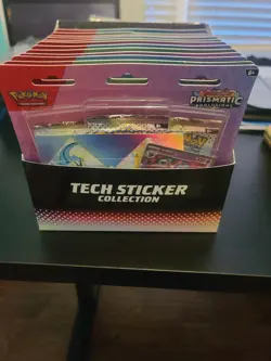 Pokemon Prismatic Evolutions 3 Booster Pack Blister-Tech Sticker Collection x12 - Image 1