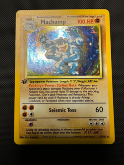 Heavy Play Pokemon TCG Machamp 8/102 Holo 1st Edition Base Set - Image 1