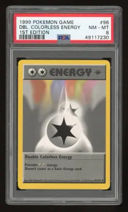 1999 Pokemon 1st Edition Shadowless Double Colorless Energy #96 PSA 8 - Image 1