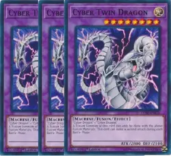 Yugioh - Cyber Twin Dragon x 3 - 1st Edition NM - Free Holographic Card - Image 1
