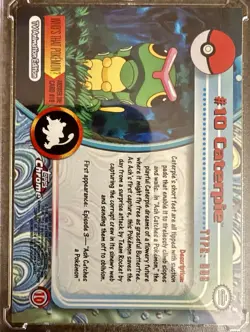 Topps Chrome Series 1 Holo Foil Pokemon Card Caterpie #10 (2000) - Image 2