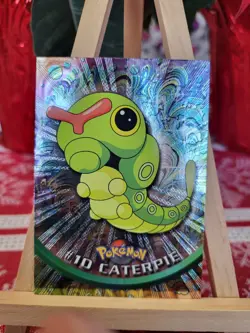 Topps Pokemon #10 Caterpie HOLO/FOIL CARD - TV Animation Edition, 1999, NM - Image 1