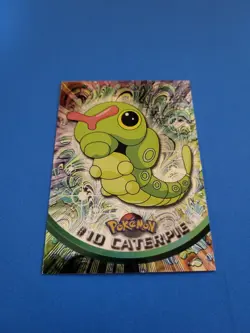 Topps Pokemon #10 Caterpie HOLO/FOIL CARD - TV Animation Edition, 1999, NM - Image 2