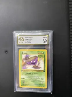 Grimer 57/82 - 2000 1st Edition Team Rocket Pokemon Card - CGA 7.5 - Image 1