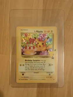 Birthday Pikachu 24 Pokemon Celebrations Collection Holo Card With Protector - Image 1
