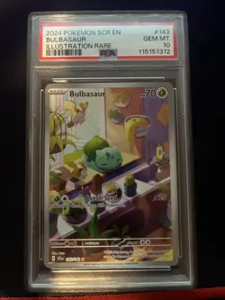 Pokemon TCG Bulbasaur Holo Card Stellar Crown Illustration, Rare, 143/142 PSA 10 - Image 1