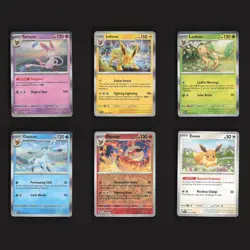 Eeveelutions Prismatic Evolutions Mini Bundle Set 6 Pokemon Cards Lot Collection - Image 1