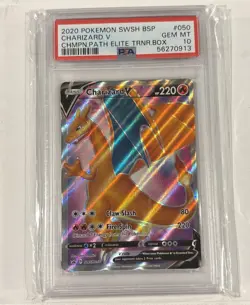 Pokemon TCG Charizard v SWSH50 Full Art Promo Card Sword & Shield PSA 10. - Image 1
