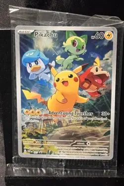 Pokemon Pikachu SVP 027 Holo Rare Black Star Promo Card Sealed - Image 1