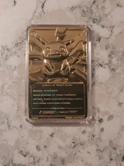 Pokemon Pikachu Nintendo 1999 23K Gold Plated Trading Card - Image 2