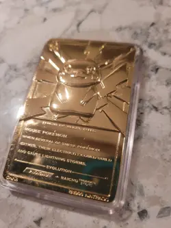 Pokemon Pikachu Nintendo 1999 23K Gold Plated Trading Card - Image 3