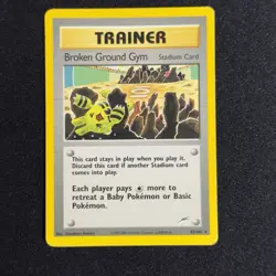 Broken Ground Gym 92/105 Rare Neo Destiny Unlimited Pokemon Vintage English - Image 1