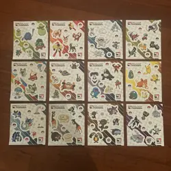 💥Lot Of 12 Play! Pokemon 2023 Sticker Sheets TCG Sticker Sets 1-3 Of A B C D - Image 1
