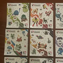 💥Lot Of 12 Play! Pokemon 2023 Sticker Sheets TCG Sticker Sets 1-3 Of A B C D - Image 2