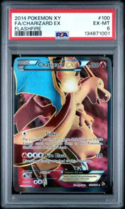 2014 POKEMON XY FLASHFIRE #100 FULL ART/CHARIZARD EX PSA 6 - Image 1