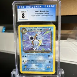 2000 Pokemon Team Rocket Dark Blastoise Non Holo CGC 8 Unlimted Graded - Image 1