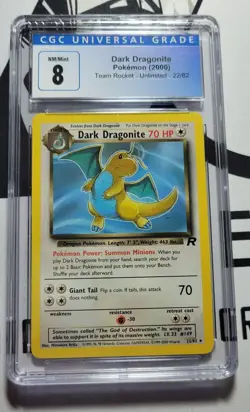 Pokemon CGC 8 (NM/Mint) Dark Dragonite 22/82 Team Rocket - Image 1