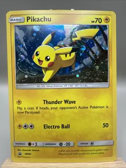 Pokemon Pikachu SM81 Sun & Moon Black Star Promo Holo NM - Image 1