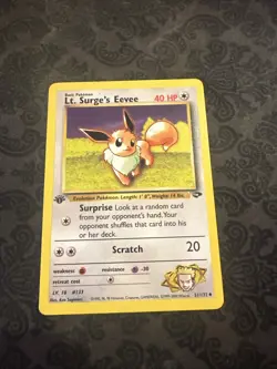Pokemon Lt. Surge's Eevee Non-Holo 1st Ed. 51/132 Gym Challenge - Image 1