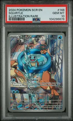 *PSA 10* Squirtle ILLUSTRATION RATE 148/142 Pokemon STELLAR CROWN EN 2024 - Image 1