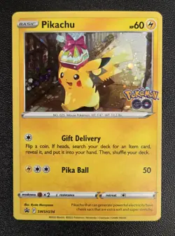Pokemon Go Pikachu Holo Black Star Promo SWSH234 TCG - Image 1