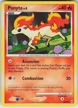 Pokemon Ponyta (46) 46/99 Arceus Uncommon NM - Image 1