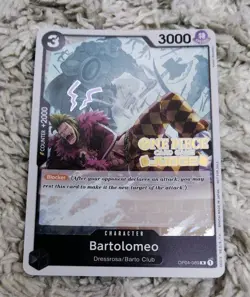 ONE PIECE BARTOLOMEO JUDGE STAMPED HOLO FOIL OP04-089 R TRADING CARD - Image 1