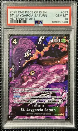 One Piece TCG St. Jaygarcia Saturn OP13-083 PSA 10 English Carrying On His Will - Image 1