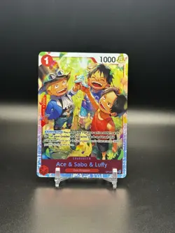2025 ONE PIECE CARRYING ON HIS WILL OP13-007 ACE & SABO & LUFFY EN SR - NM - Image 1