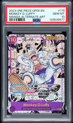 2023 ONE PIECE OP05-AWAKENING OF THE NEW ERA #119 MONKEY D. LUFFY PSA 10 - Image 1