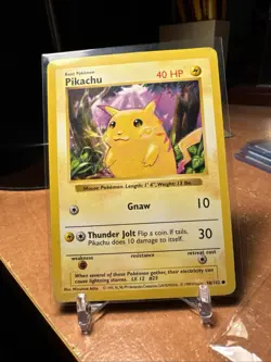 Pikachu 58/102 NM Near Mint Yellow Cheeks Base Set Pokemon Card WOTC 1999 - Image 1