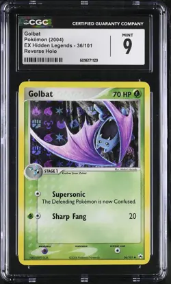 CGC 9 MINT Golbat 2004 EX Hidden Legends 36/101 Reverse Holo Pokemon Card - Image 1