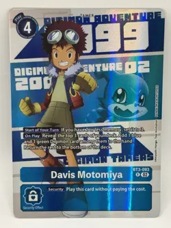 Davis Motomiya Alt Art Foil BT3-093 Digimon Card Game - Image 1