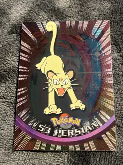 1999 Topps Pokemon Series 1 Black Label Card #53 Persian Foil - Image 1