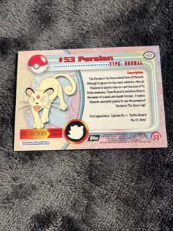 1999 Topps Pokemon Series 1 Black Label Card #53 Persian Foil - Image 2