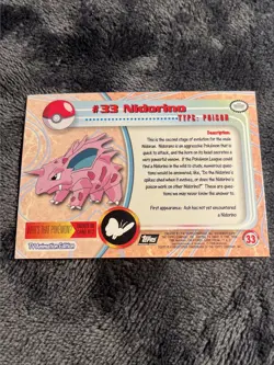 Pokemon Card - 2000 Topps Chrome Series 1 Nidorino #33 Holo Foil Black Logo NM - Image 2