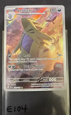 Pokemon Tyranitar 222/193 Sv02: Paldea Evolved Illustration Rare Holo TCG Card - Image 1