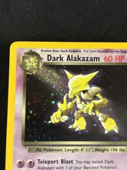 Dark Alakazam 1/82 Holo Rare Team Rocket SWIRL Pokemon Card - Image 5